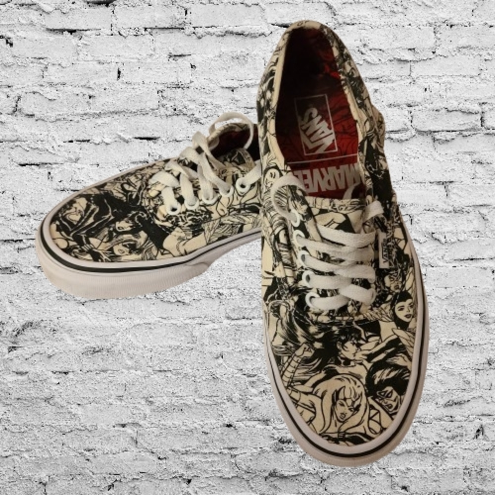 Vans Marvel Black and White Men's Shoes, Size: 6.5